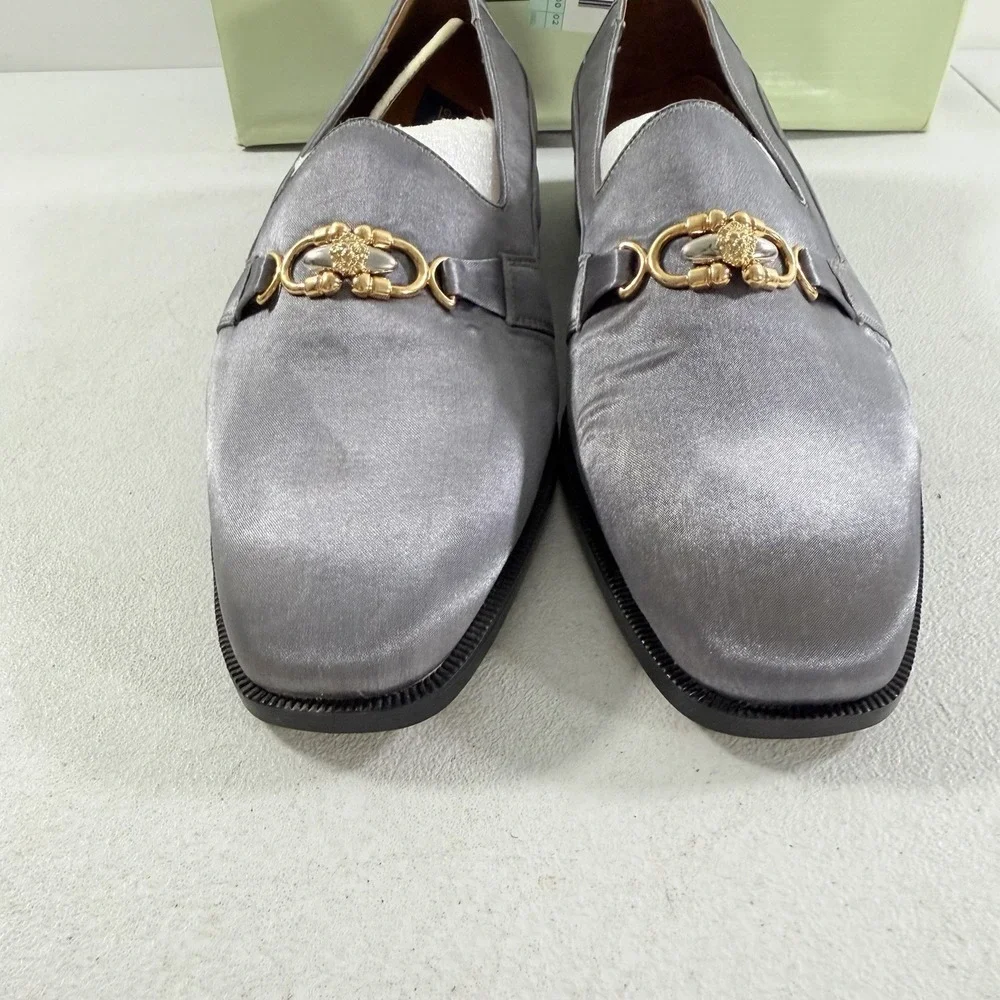 Giorgio Brutini Satin Lusher Slip On Men's Loafers Silver Size 10.5 M NIB